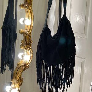 Boho Suede Fringe Crossbody Bag